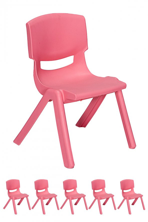 Sandalie Junior 6 Adet Ergonomik Konforlu Anaokulu Kreş Çocuk Sandalyesi - Pembe