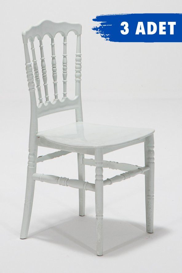 Sandalie 3 Adet Miray Beyaz Pratik Sandalye / Balkon-Bahçe-Mutfak