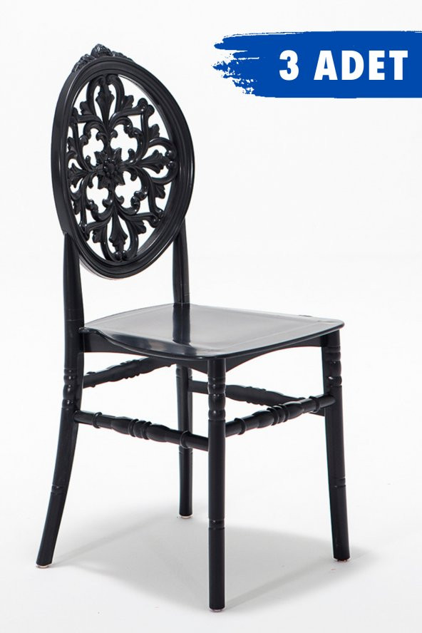 Sandalie 3 Adet Venüs Siyah Pratik Sandalye / Balkon-Bahçe-Mutfak ürün görseli