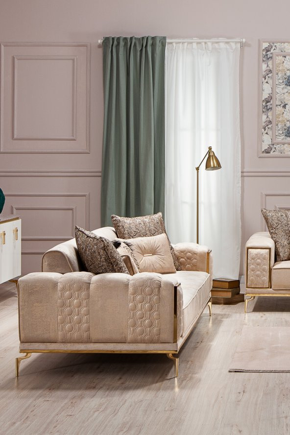 Sandalie Lexus Üçlü Salon&Oturma Odası Kanepe - Krem - 2