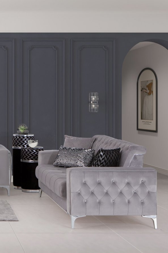 Sandalie Vivaldi Üçlü Salon&Oturma Odası Kanepe - Gri - 2