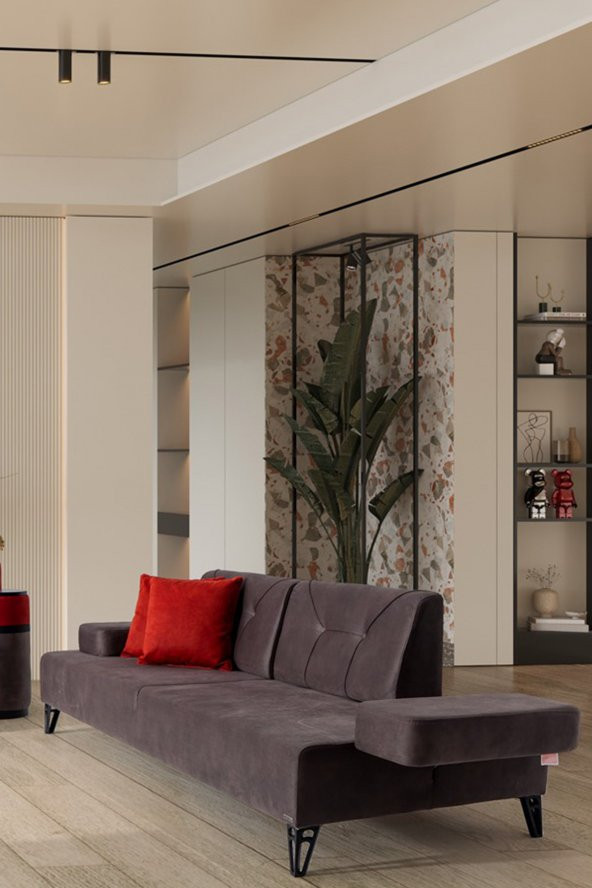 Sandalie Avrupa Üçlü Salon&Oturma Odası Kanepe - Antrasit - 2