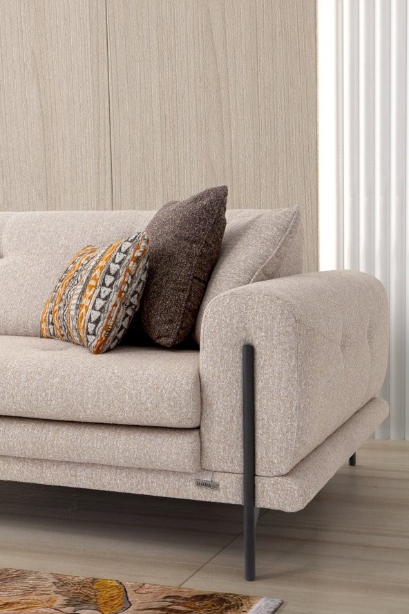 Sandalie Salda Üçlü Salon&Oturma Odası Kanepe - Krem - 2