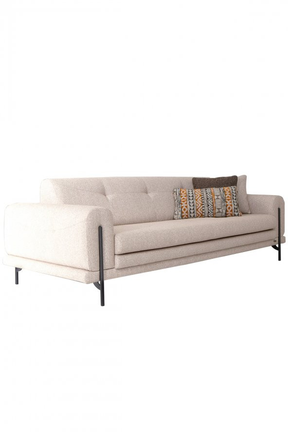 Sandalie Salda Üçlü Salon&Oturma Odası Kanepe - Krem - 3