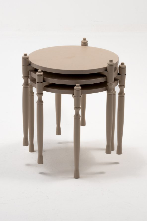 Sandalie Puzzle Salon&Oturma Odası Yuvarlak Zigon Sehpa Takımı - Cappucino ürün görseli