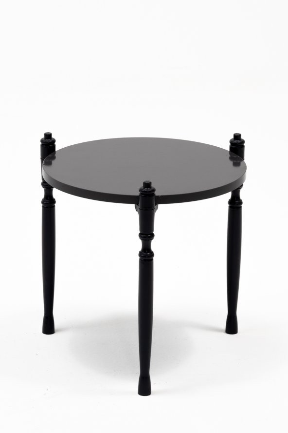 Sandalie Puzzle Salon&Oturma Odası Yuvarlak Zigon Sehpa Takımı - Siyah - Resim 2