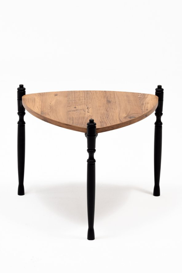 Sandalie Puzzle Salon&Oturma Odası Üçgen Zigon Sehpa Takımı - Atlantik Çam&Siyah - Resim 2