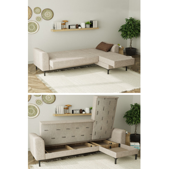 Modalife Rio Köşe Takımı Salon&oturma Odası Açılır Yataklı Bazalı - Kahve - 2