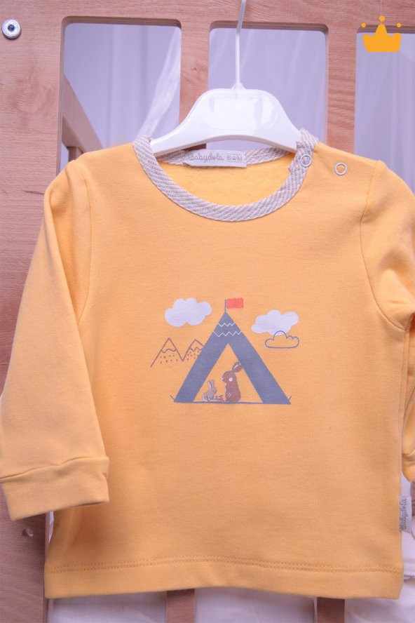 Babyhola Kalın Peluş Yelek Badi Pantolon Erkek Bebek 3'lü Takım 12557 - 5