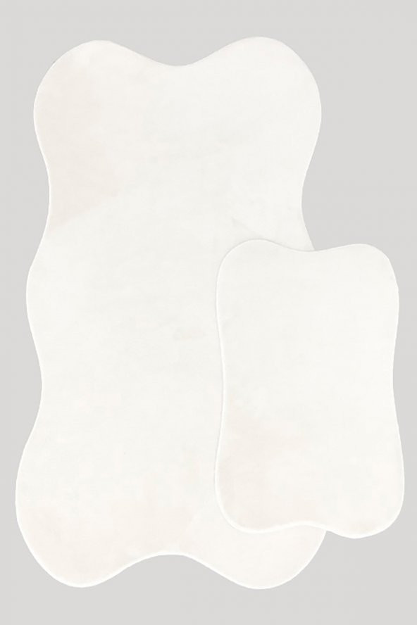 Anatolia 2li Krem 80x140 + 50x70 cm Büyük Ebat Banyo Paspası Seti Kaymaz Tabanlı Klozet Takımı - 3