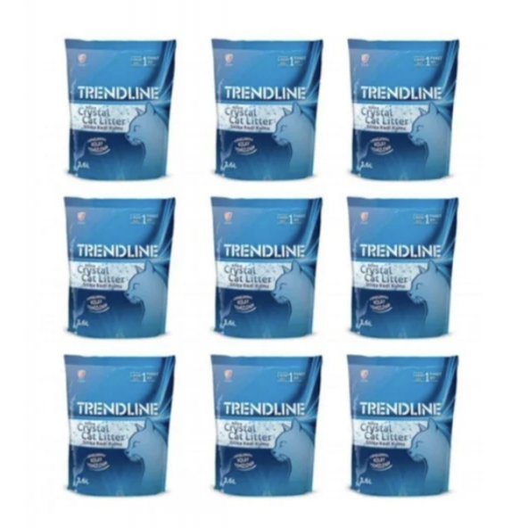 Trendline Silika Kristal 3.6 lt 9'lu Paket Kedi Kumu