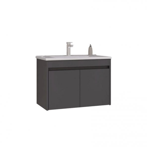 Orka Side 85 cm Kapaklı Antrasit Banyo Dolabı Alt Modül Lavabo