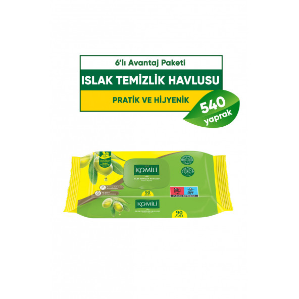 Genel Kullanım Islak Havlu 90lı - 6lı Paket - 540 Yaprak