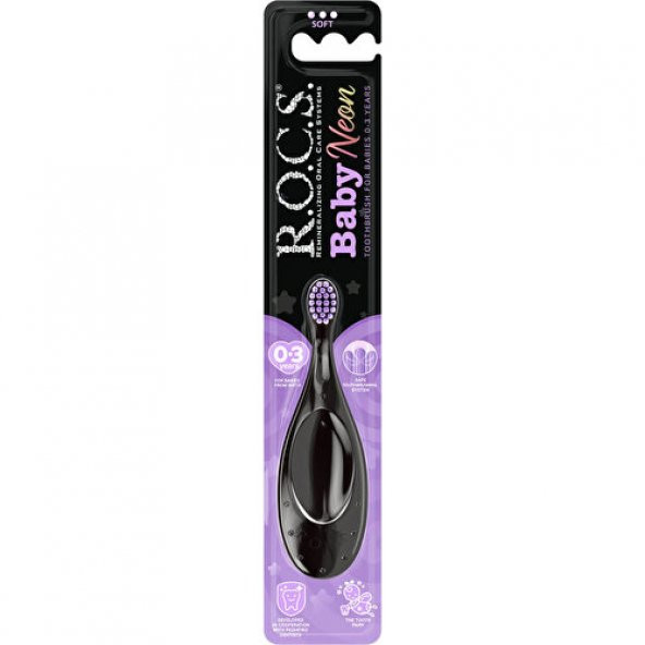 Rocs Neon 0-3 Yaş Bebek Diş Fırçası (Yumuşak) Yeşil - 3