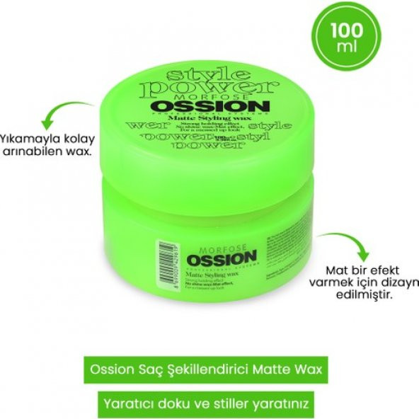 Morfose Ossıon Matte Stylıng Mat Wax 100Ml