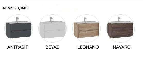 Orka Side 100 cm Çekmeceli Beyaz Banyo Dolabı Takımı - Resim 4