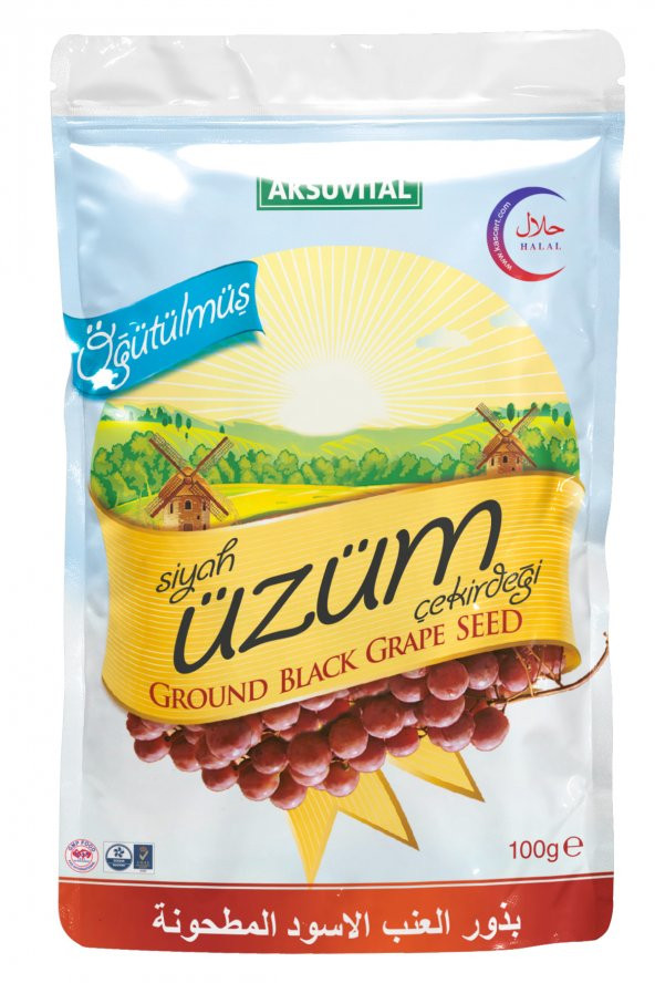 Öğütülmüş Siyah Üzüm Çekirdeği  Dypck 100 gr