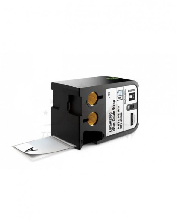 Dymo XTL LamineTel/Kablo Etiketi 38 x 39 MM Beyaz/Siyah 150 Etiket