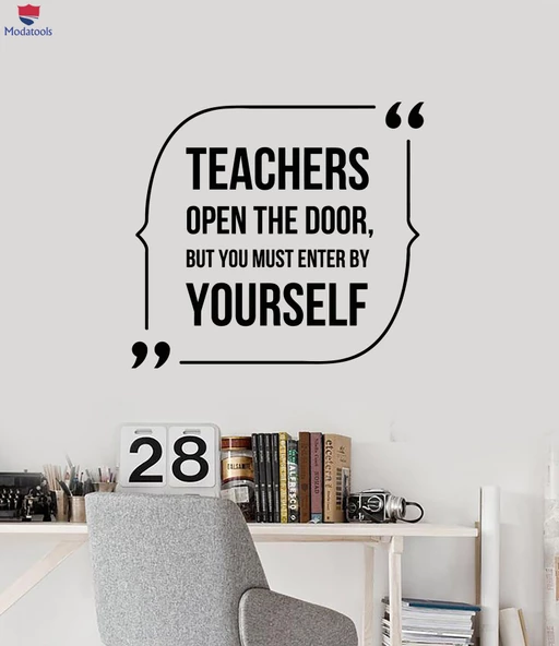 Oturma Odası, Ofis, Dükkan Duvar Sticker Motivasyon Cümle Alıntı Öğretmenler Kapıyı Aç Okul Çıkartmaları