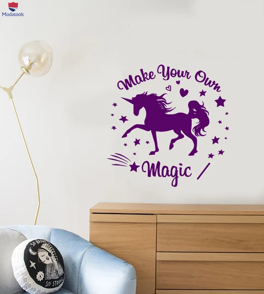 Oturma Odası, Ofis, Dükkan Duvar Sticker Motivasyon Alıntı Masal Kelimeler Sihirli Unicorn Çıkartmalar