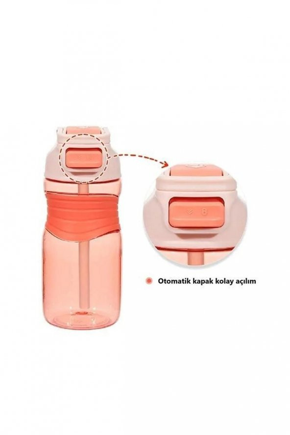 Vagon Life Matara Pipetli 450 ML Otomatik Kolay Açılır Kapaklı Suluk - 3