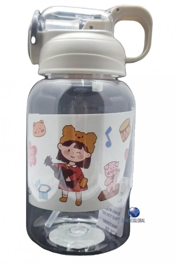 Vagonlife Kilitli Kapak ve Kalın Pipetli 600 ML Suluk (Karışık Renk 1 Adet) - 3