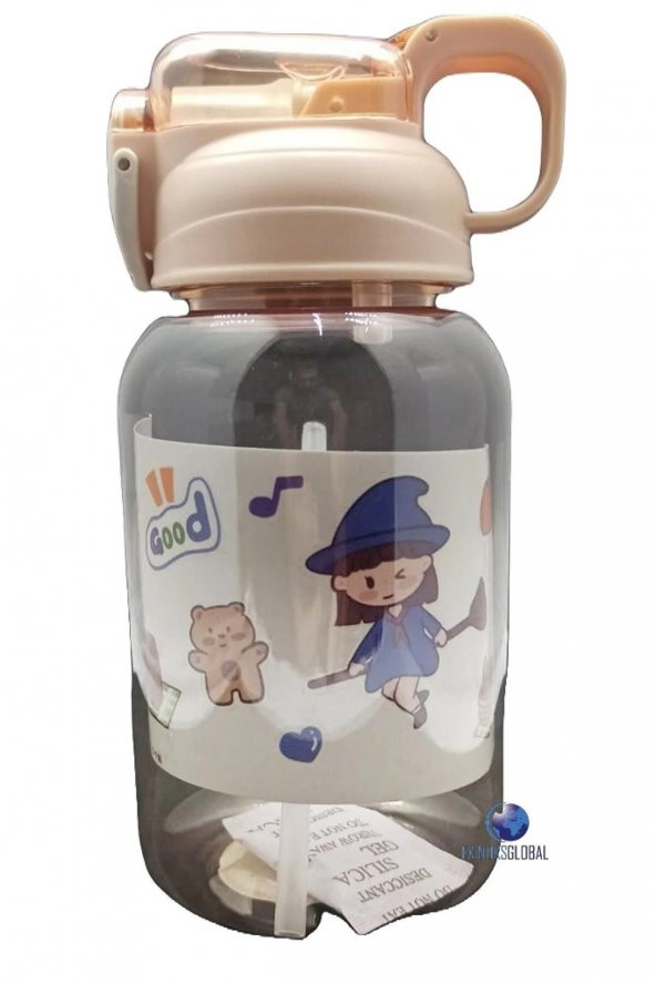 Vagonlife Kilitli Kapak ve Kalın Pipetli 600 ML Suluk (Karışık Renk 1 Adet) - 4
