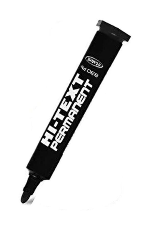 Siyah Yuvarlak Uçlu Markör Permanent Kalem 6 Adet Hı-Text Marker Mürekkep Siyah 30 Ml 1 Adet Brons Koli Kalemi - 2