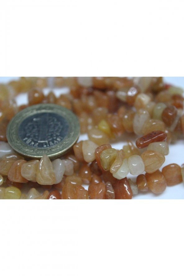 Akik Açık Kahverengi Kırık Doğal Taş Dizisi - 3