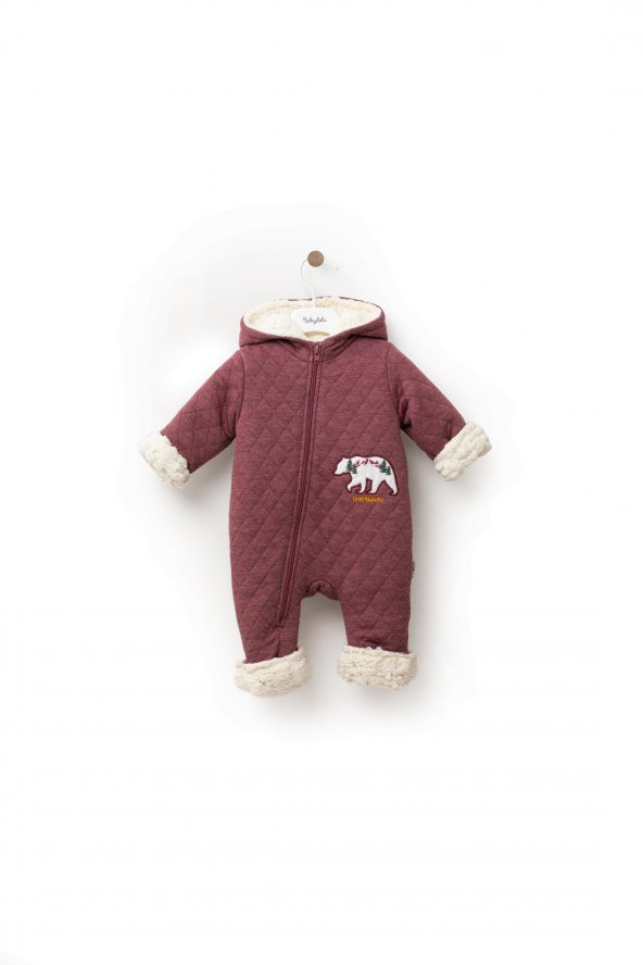 Babyhola Velsoft Tulum Kız Erkek Bebek Çocuk Kapüşonlu Kapitone Kışlık Dış Tulum 12519