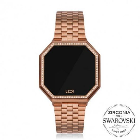 UPWATCH EDGE BİG 42MM SWAROVSKİ MATTE ROSE KADIN KOL SAATİ