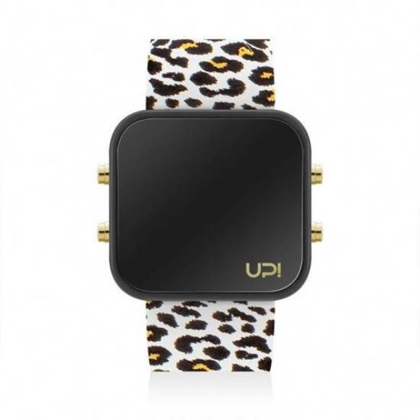 UPWATCH LED GOLD BLACK AND LEOPARD STRAP UNİSEX KOL SAATİ