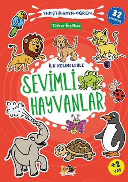 İlk Kelimelerle Sevimli Hayvanlar Yapıştır-Boya-Öğren - 1