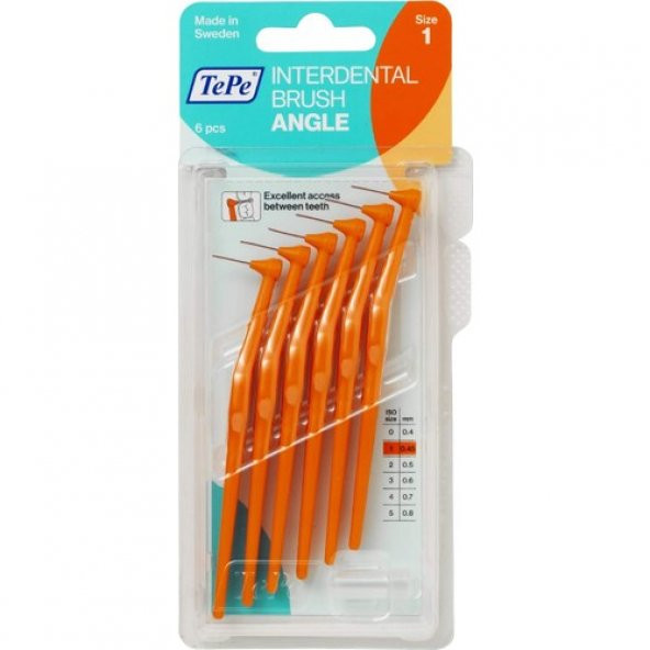 Tepe Angle Saplı Arayüz Fırçası Turuncu 0,45 Mm 6 Lı