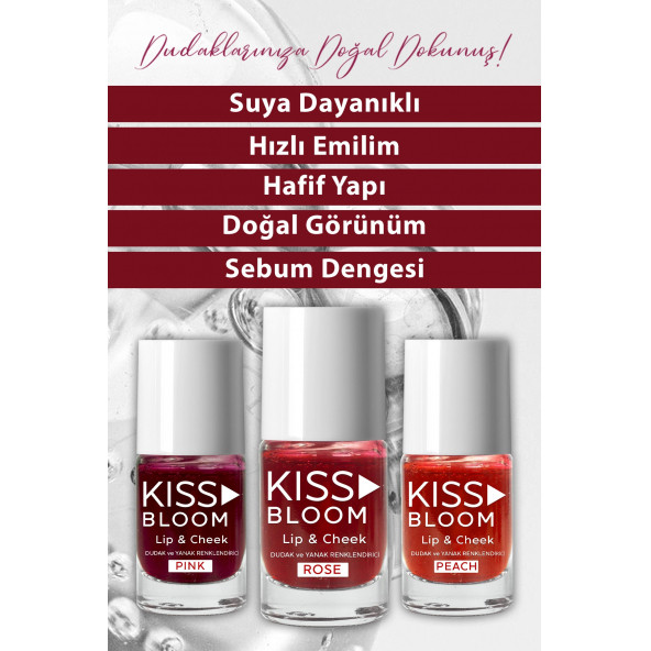 PROCSIN Kiss & Bloom Doğal Görünümlü Dudak ve Yanak Renklendirici Lip & Cheek Peach 11 ml - 3