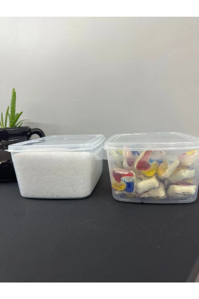 2 Adet Huge Toz Ve Tablet Deterjan Saklama Kutusu Deterjan Saklama Kabı - 2 Litre - 3