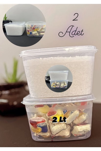 2 Adet Huge Toz Ve Tablet Deterjan Saklama Kutusu Deterjan Saklama Kabı - 2 Litre