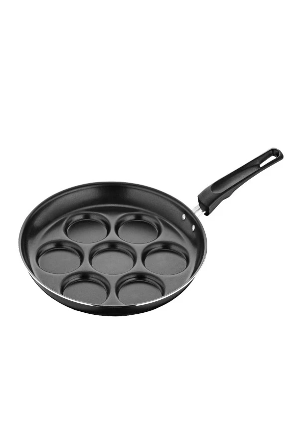 Sabit Saplı Pankek Tava - 7 Gözlü Kahvaltı Pancake Tavası - Resim 3