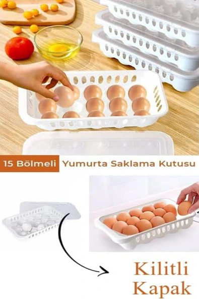 2 Adet Yumurta Saklama Kabı 15'li Steril Yumurtalık, Kapaklı Yumurta Organizeri - Resim 2