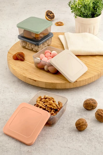 12'li Kare Kahvaltı Seti Sızdırmaz Silikon Kapaklı Erzak Gıda Piknik Saklama Kabı Kahvaltılık - Resim 3