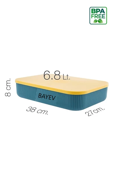 3 Adet 6.8 Litre Yeşil Saklama Kabı Sebzelik Yiyecek Saklama Oyuncak Kutusu - Resim 3