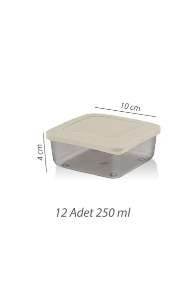 12'li Kare Kahvaltı Seti Sızdırmaz Silikon Kapaklı Erzak Gıda Piknik Saklama Kabı Kahvaltılık - Resim 5