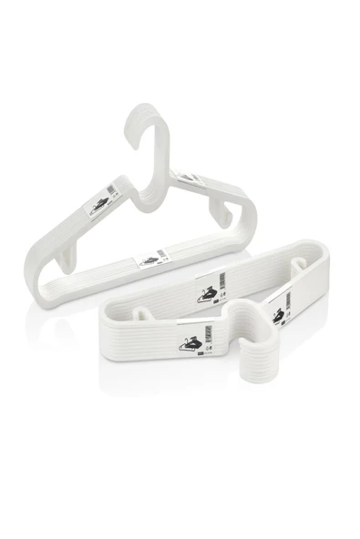 Krem 20 Adet Elbise Askısı - Gömlek Kravat Askısı Plastik Askı Model Askı Dolap Askısı - 2