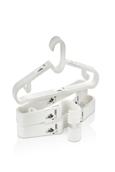 Krem 30 Adet Elbise Askısı - Gömlek Kravat Askısı Plastik Askı Model Askı Dolap Askısı - 2