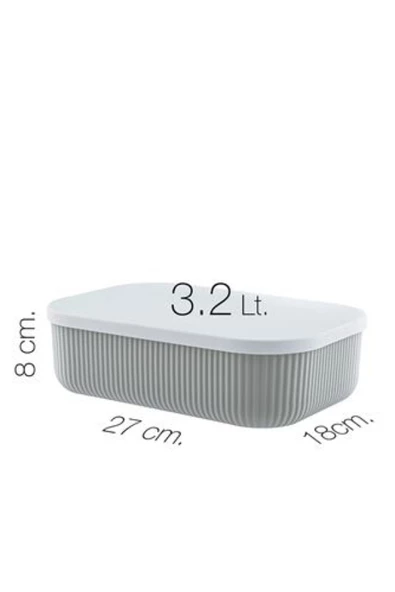 6 Parça Gri Set 2 Adet 6.2 Lt 4 Adet 3.2 Lt Storage Dolap Düzenleyici Kapaklı Çorağ Kemer Kutusu - Resim 3