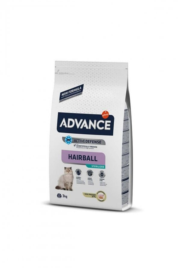 Hairball Sterilized Hindili Kısırlaştırılmış Kedi Maması 3 Kg (STT.06/2024)