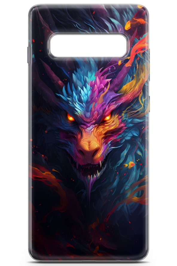 Samsung Galaxy S10 Plus Kılıf Seri Fresh 15 Ejderha Kalın Silikon - 2