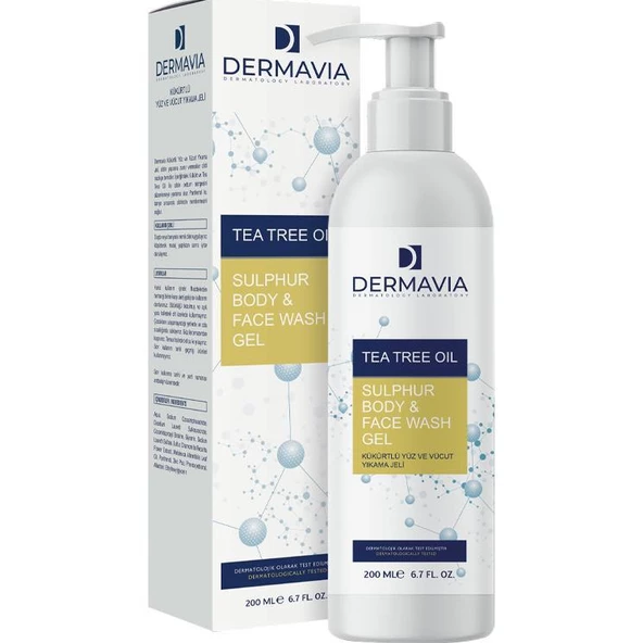 Dermavia Kükürtlü Yüz ve Vücut Yıkama Jeli 200 ml