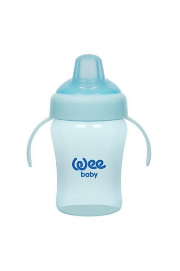 WEE BABY Colorful Akıtmaz Kulplu Bardak 240 ml MAVİ