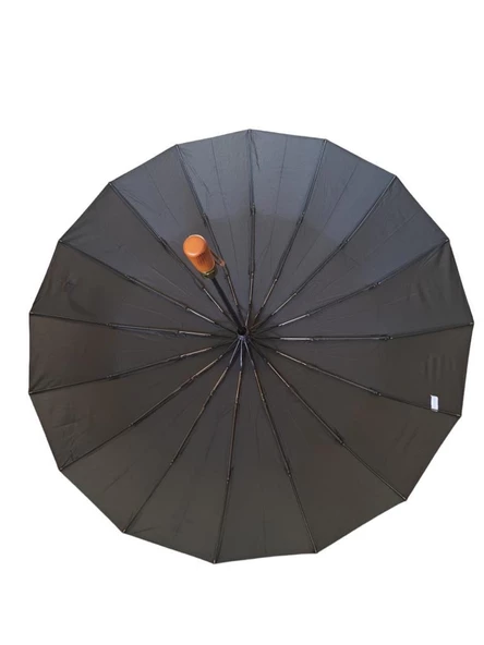 16Telli Ahşapsap Premium Series Şemsiye  Siyah - 4